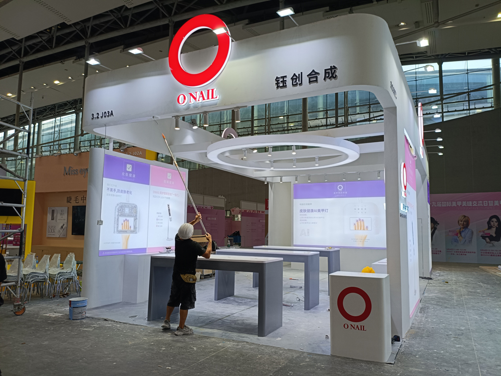 鈺創(chuàng)合成ONAIL展臺搭建第二天現(xiàn)場效果