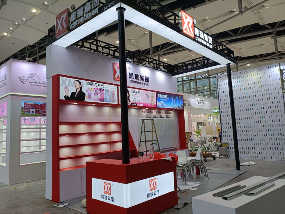 犀瑞集團展臺搭建第二天現(xiàn)場效果