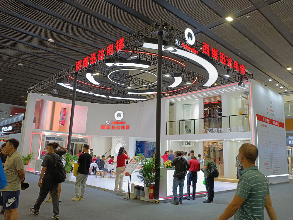 西繼迅達電梯雙層展臺