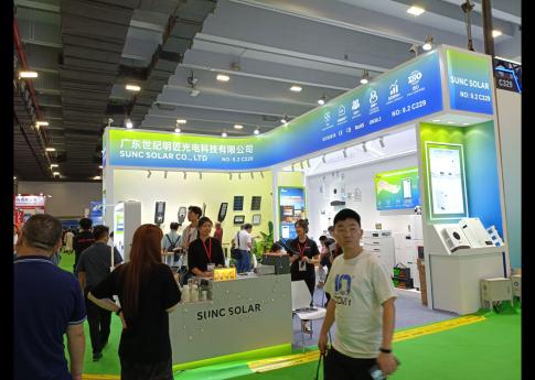 2025年8月廣州光伏太陽能展廣東世紀(jì)明匠光電科技有限公司展臺搭建現(xiàn)場效果